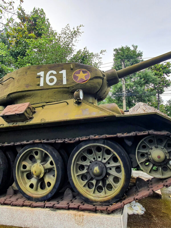 A tank on display at a war museum on a custom Curriculum Tour