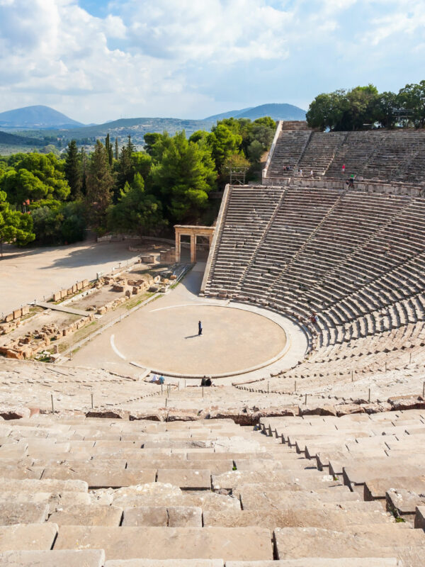 A scenic picture of an ancient Greek theatre