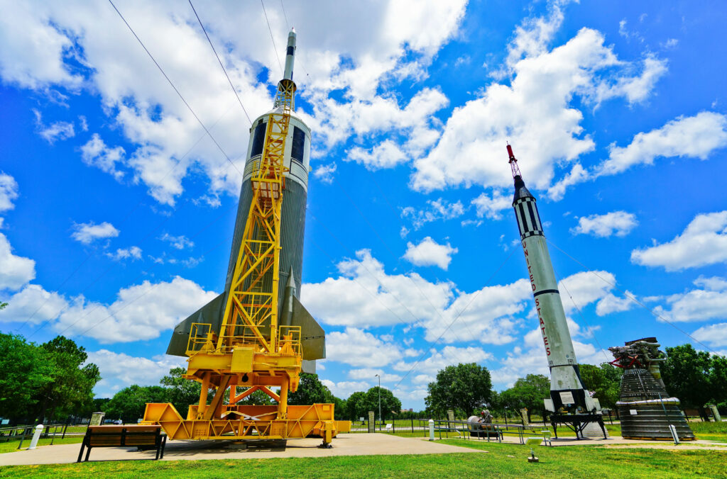 Exploring a space rocket launch site on a custom school curriculum tour