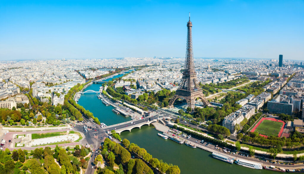 I scenic image of Paris with the Eiffel Tower on a school French Language Tour