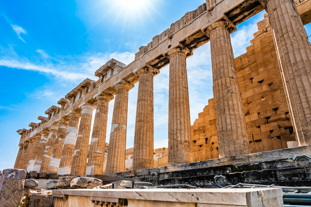 Ancient ruins in Greece on a school history tour