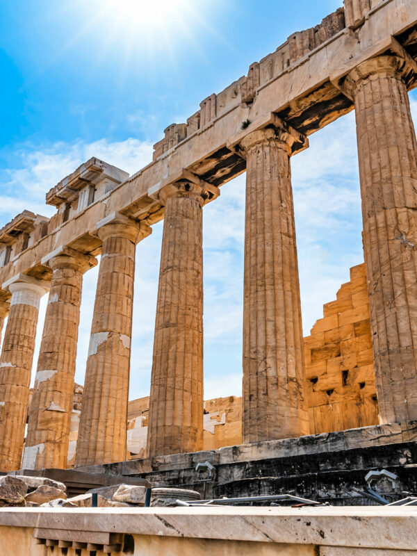 Ancient ruins in Greece on a school history tour