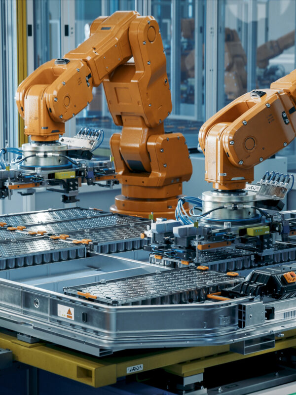 Robotic arms in a laboratory on an overseas STEM tour