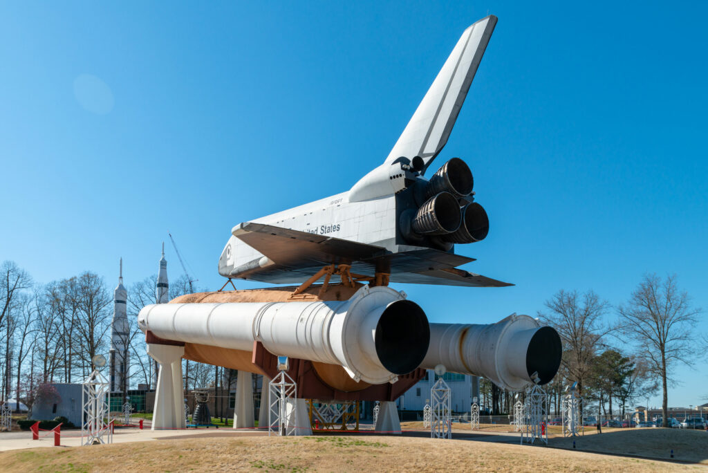 A spaceship outside NASA on a space camp