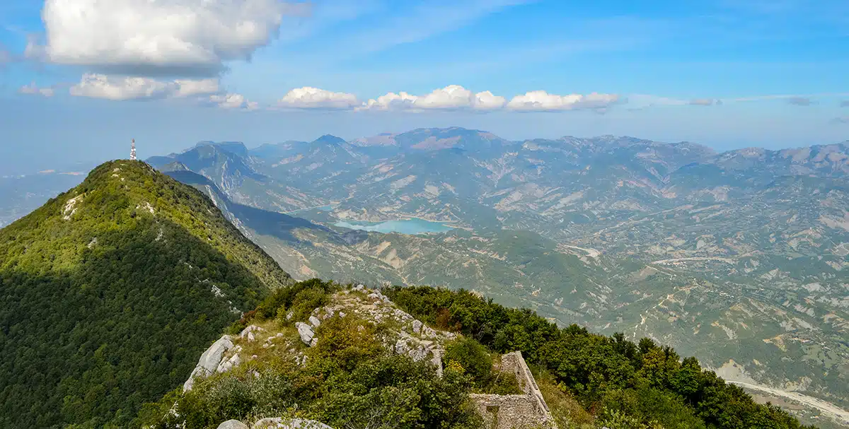 A mountain range in Albania on a hike
