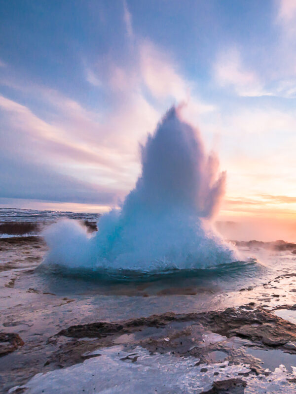 A Thermal Geyser in Iceland on a geography field trip