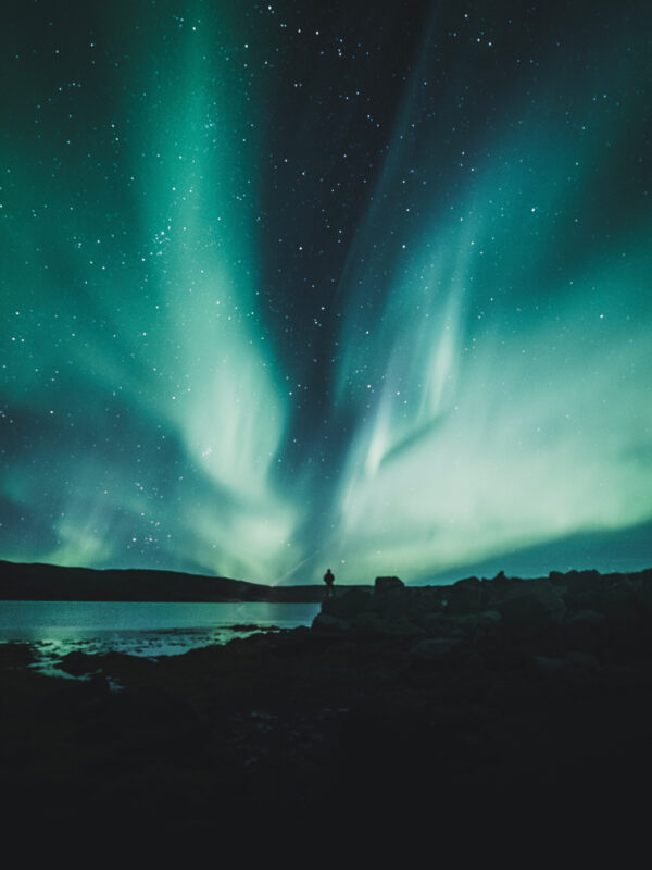 The Northern Lights in Iceland on a school geography field trip
