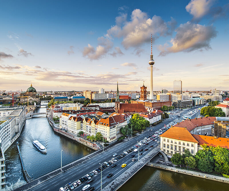 An aerial view of Berlin in Germany