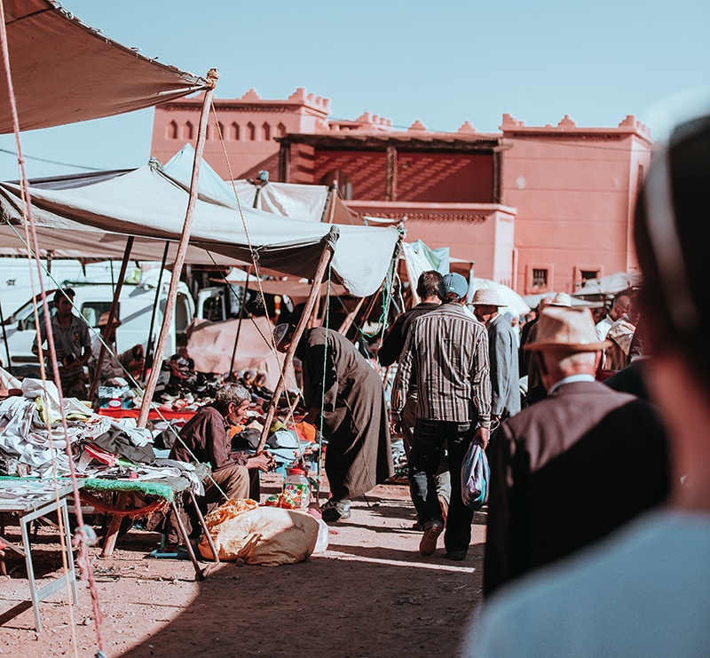 Marrakech market stalls