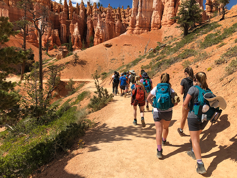 Hikers with daypacks