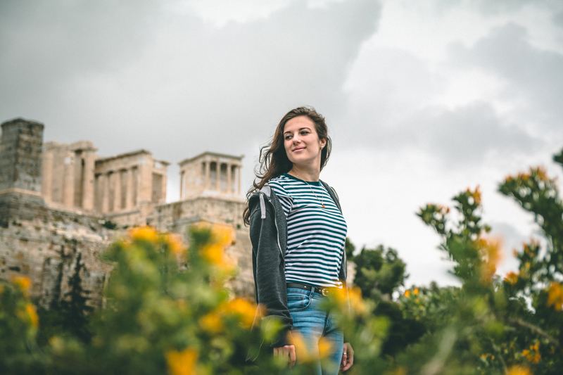 Student exploring Greece on a history tour