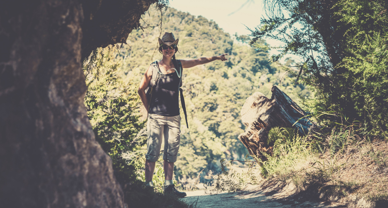 A student exploring New Zealand
