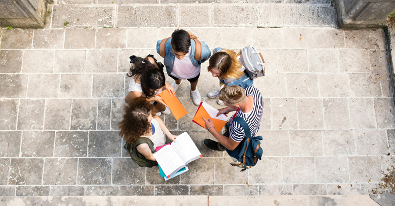 Students exploring a city on an overseas school trip