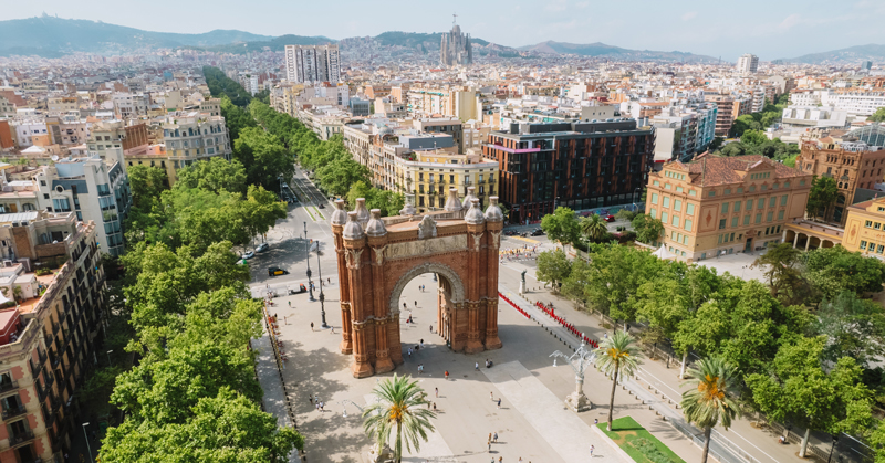 Aerial view of Barcelona on Educational trips Spain